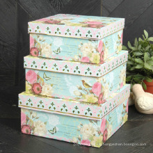 Exquisite quadratische Blume Druckpapier Aufbewahrungsbox